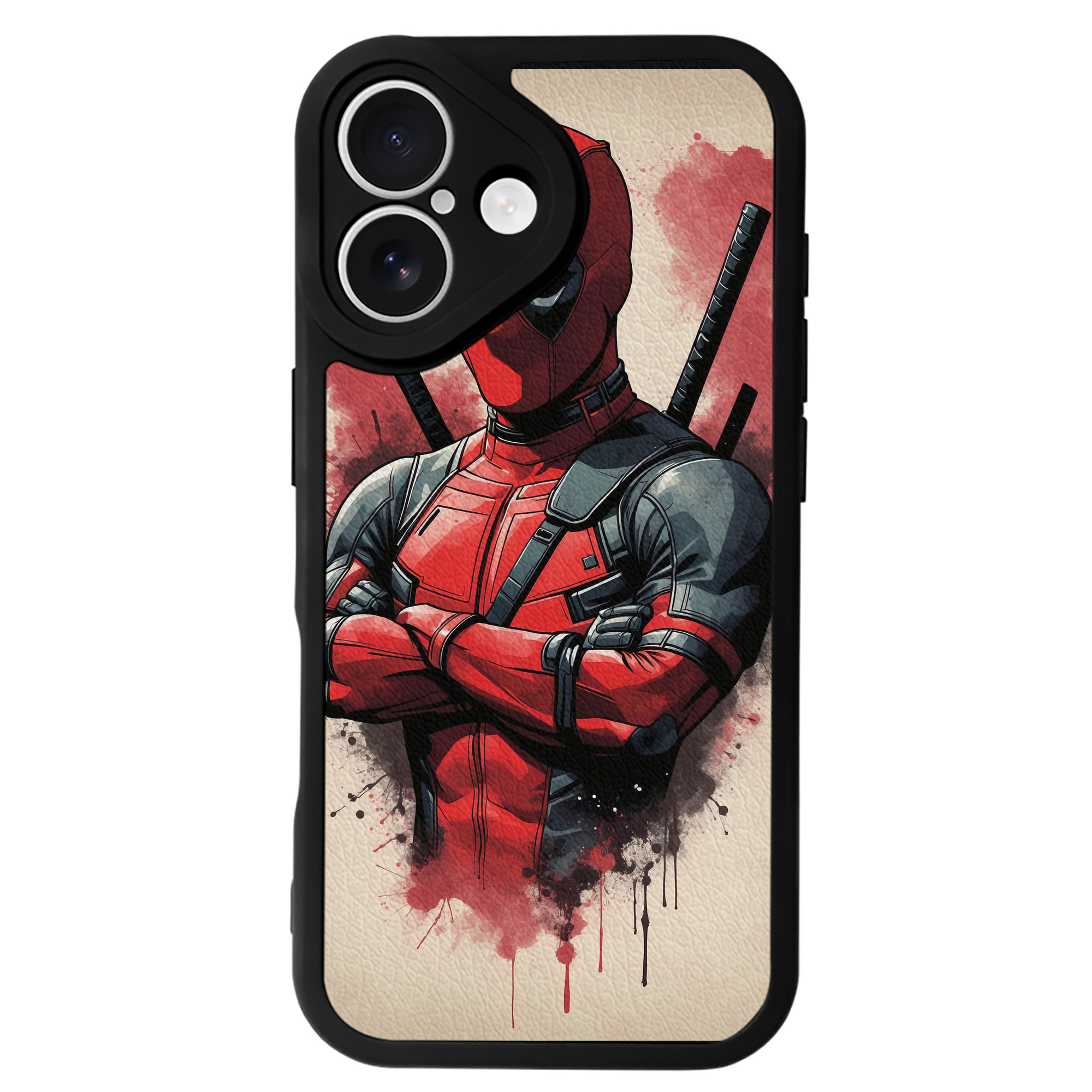 （画像用） Deadpool デッドプール 【iPhone 16シリーズ対応】シリコンスマホケース（レザー調） 材質：シリコン